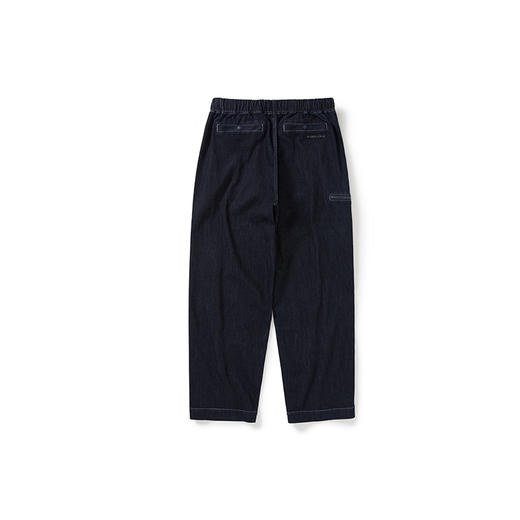 WHEELS and WIND 男女中性款水洗牛仔机能性耐磨宽松锥形长裤 商品图2