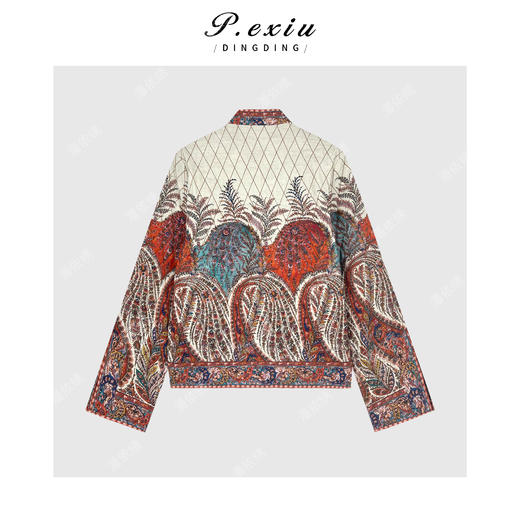 A002潘依绣丁丁宠粉小众设计重工定位印染牛角扣长袖棉衣Q35440 商品图1