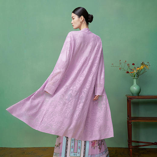 【林栖设计小店】流光落花|粉色镂空提花肌理2026春新款毛织外套1961236 商品图0