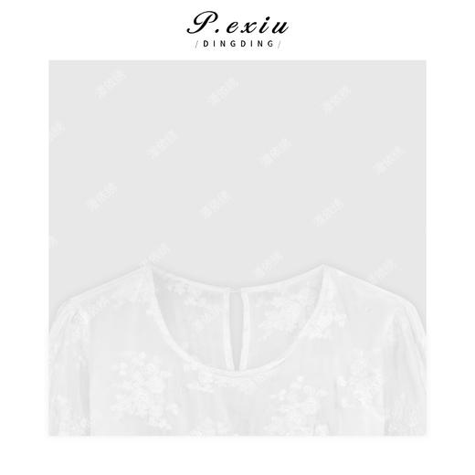 04-1潘依绣丁丁宠粉国风手工刺绣提花花苞袖衬衣Q18381 商品图2