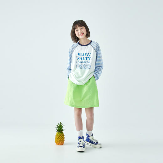 棵初26年夏季新款亲子中大女童轻量机能半裙内置衬裤防泼水A字裙 商品图1