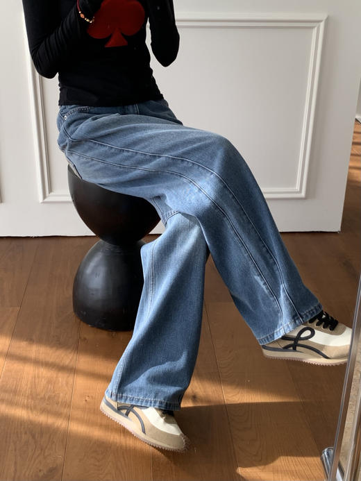 𝐋𝐨𝐞𝐰镰刀复古美式松弛感牛仔裤 商品图7