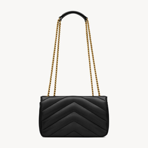 SAINT LAURENT 圣罗兰 女士金属徽标LOULOU小号绗缝小羊皮单肩包 黑色 801437 AAEAX 1000 商品图1