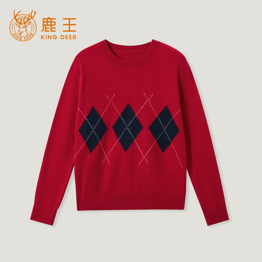 King Deer/鹿王秋冬新款百搭时尚休闲女式圆领羊绒衫L805530【HZ】 商品图0