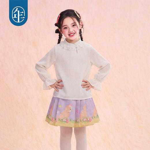童装女童衬衫春季新款长袖新中式古风儿童百搭好春光中式上衣N1261015A04年衣 商品图9