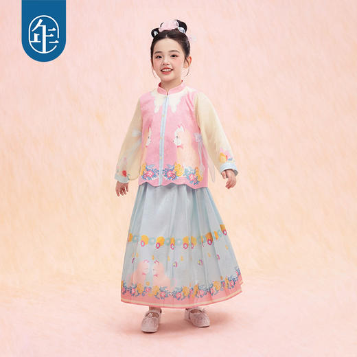 年衣童装儿童中式套装春季新款女童改良汉服两件套春意融融中式套装 商品图3