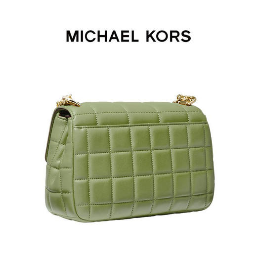 【品牌】MK Soho大号羊皮皮质链条翻盖单肩包斜挎女包果绿色 商品图1