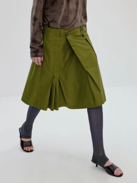 Simple Project/K2632/涂层不规则褶裥A字半裙