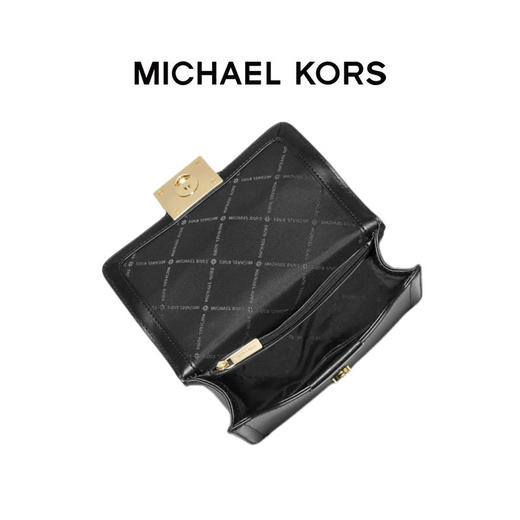 【品牌】 MK  Sonia 小号Logo金属链条皮质斜挎小方包 黑色 商品图2