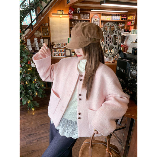 <曾小咸推荐>2.25现货秒杀 ！微信超特价！韩系毛呢小香风外套 日常329.99 立减170 秒杀159.99！！ 商品图3