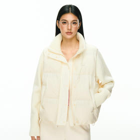 Ariseism 美式复古设计感拼接针织羽绒服女冬季新款保暖上衣外套