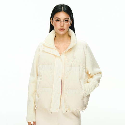 Ariseism 美式复古设计感拼接针织羽绒服女冬季新款保暖上衣外套 商品图0