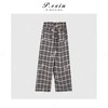 04-3潘依绣丁丁宠粉韩系格纹撞色松紧腰抽绳休闲裤Q4851 商品缩略图1