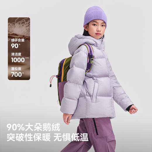 伯希和700蓬儿童羽绒服男2025新款女户外保暖防风泡芙鹅绒服外套 商品图1