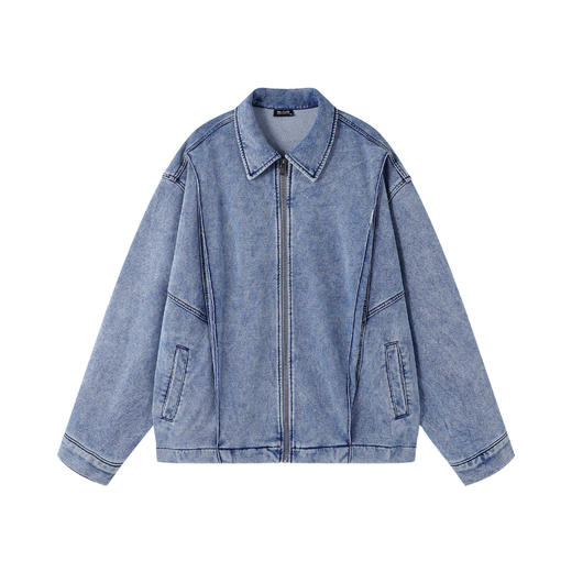 BJHG不计后果丹宁夹克外套男款春季美式做旧拼接潮牌仿牛仔开衫女 商品图3