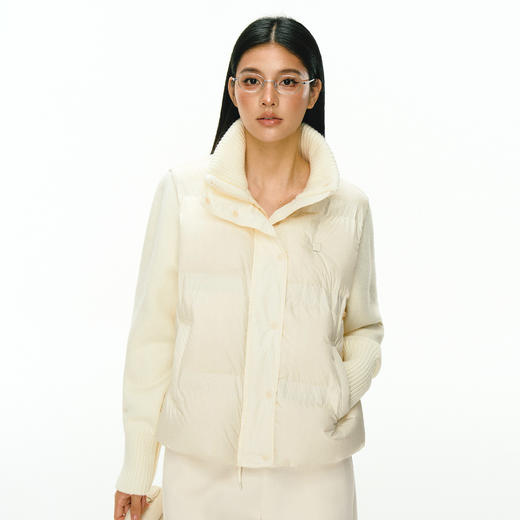 Ariseism 美式复古设计感拼接针织羽绒服女冬季新款保暖上衣外套 商品图1