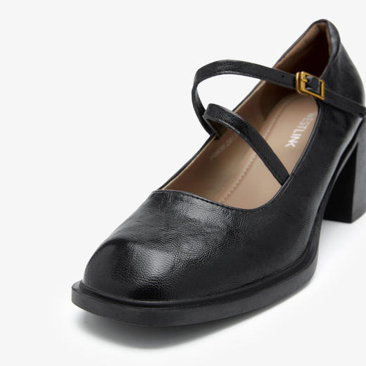 西遇浅口粗跟玛丽珍女鞋2026新款春季交叉细带皮鞋法式舒适单鞋子V0166266 商品图5