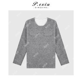 A008潘依绣丁丁宠粉慵懒风气质款双口袋长袖上衣 Q56100