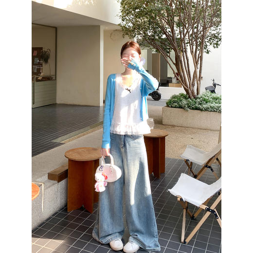 <曾小咸推荐>韩系短款毛织开衫女长袖上衣 商品图4