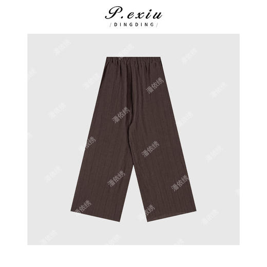 04-2潘依绣丁丁宠粉极简主义竖条纹阔腿修休闲裤Q1649 商品图1