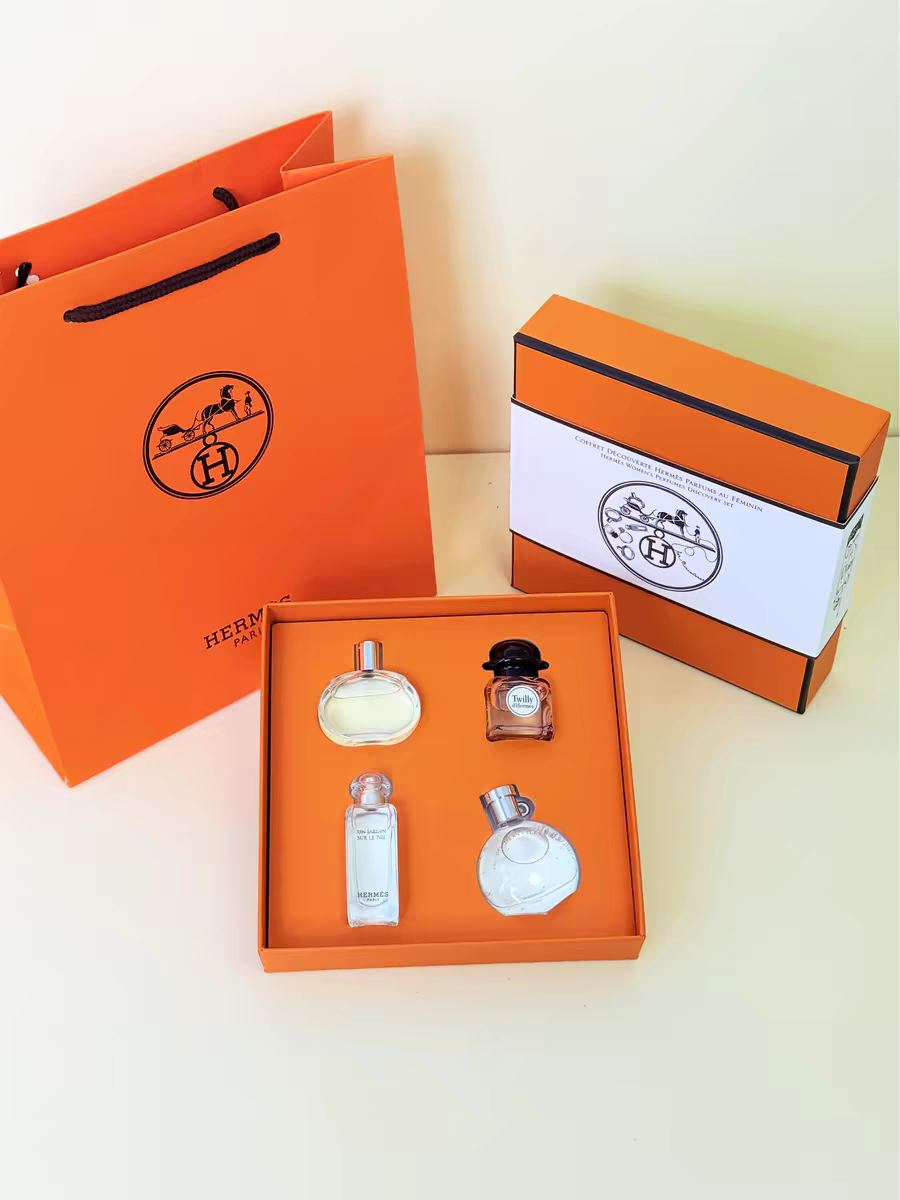 【春日福利】爱马仕香水小样四件套 爱马仕之光7.5ml，橘彩星光7.5ml，血色大黄7.5ml，Twilly7.5ml