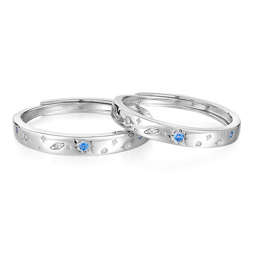 卡蒂罗KADER 银河罗盘情侣对戒925银原创独特小众设计可调节一对 百搭创意钟爱久久 好运 戒指银色 商品图1