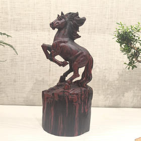 小叶紫檀大号马到成功摆件