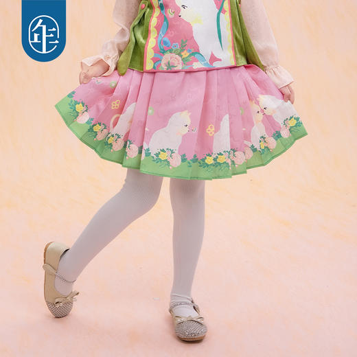 【云优选】年衣童装女童短裙春季新款中式古风马面裙半身裙汉春意融融短裙 商品图0