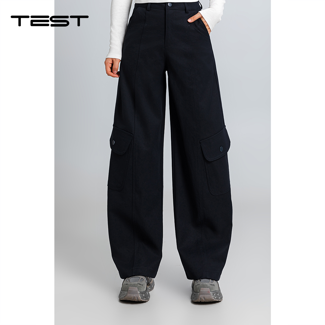 春上新百搭简约高腰宽松显瘦直筒休闲裤3261009