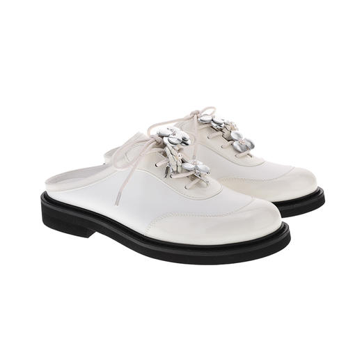 sheme光感漆皮面料可拆卸饰花点缀乐趣DIY休闲时尚女士乐福拖鞋可定制 商品图9