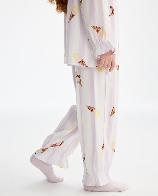 5楼爱儿童条纹冰激凌家居服长裤  AK142L431 商品图1