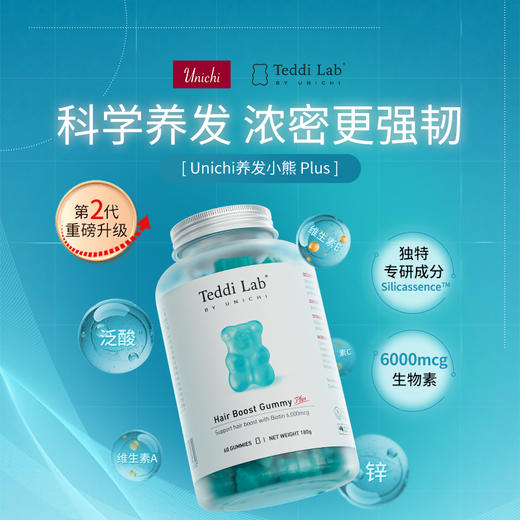 【买3送胶原软糖】UNICHI海盐养发小熊软糖|0糖0激素，每天2粒养出瀑布发 商品图0