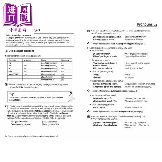 【中商原版】柯林斯易学西班牙语语法（第3版）Collins Easy Learning Spanish Grammar (3rd edition) 商品图2