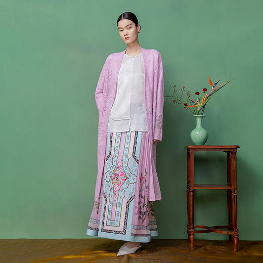 【林栖设计小店】流光落花|粉色镂空提花肌理2026春新款毛织外套1961236 商品图1