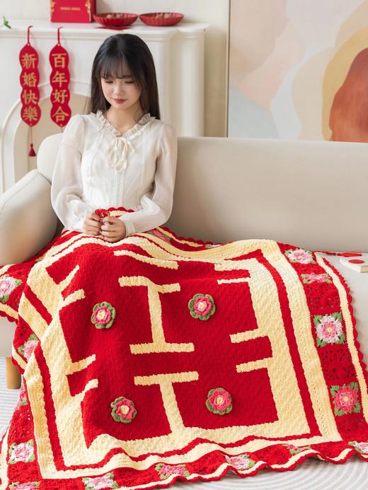 苏苏姐家欢囍盖毯手工diy编织钩针云小朵毛线团自制毯子材料包 商品图2