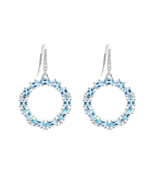 伽罗 JALO SE3款 镶钻11克拉瑞士蓝托帕石耳环 商品图1