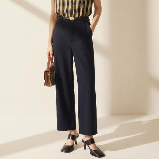 谜底休闲萝卜裤女士2025夏新款通勤百搭高腰宽松九分裤256MK6275 商品图0