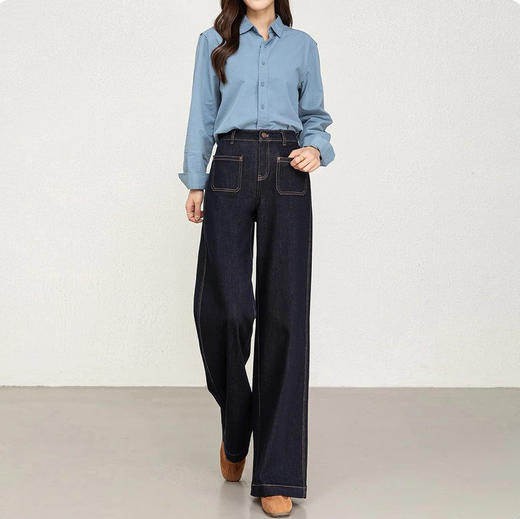 春节不打烊🧨🧨🧨今天团购白菜价，不易掉色复古窄版直筒原色牛仔裤 商品图2