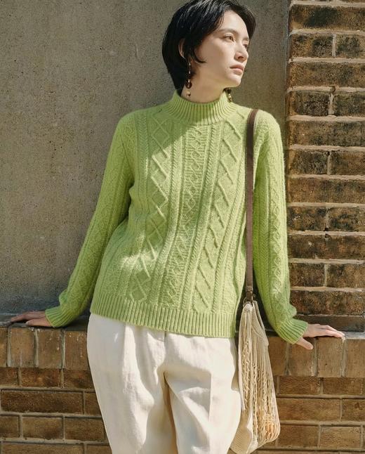 Marland绞花半高领100%羊毛衫 商品图6