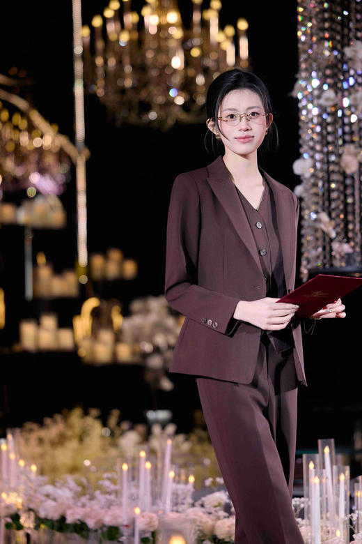 法小曼*子珍巧克力色西装外套高级套装百搭 商品图0