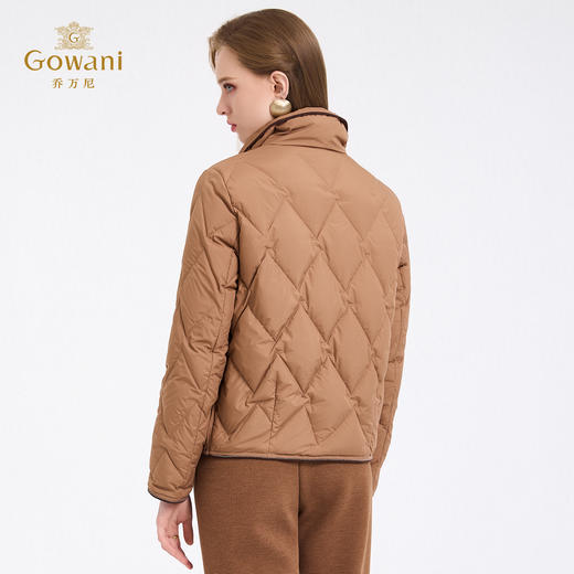 【鹅绒】乔万尼立领休闲宽松90白鹅绒保暖短款羽绒服ED4T863 商品图4