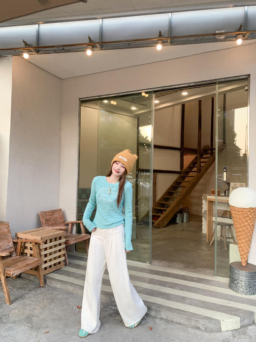 <曾小咸推荐>2.25现货秒杀 ！微信超特价！韩系条纹烫钻长袖 日常129.99 立减70 秒杀59.99！！ 商品图8