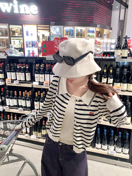 <曾小咸推荐>2.25现货秒杀 ！微信超特价！韩系翻领条纹针织衫 日常219.99 立减130 秒杀89.99！！ 商品图9