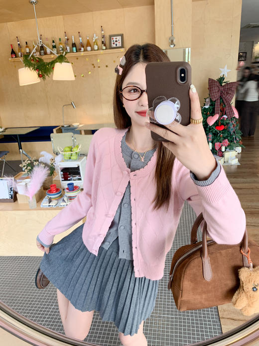 <曾小咸推荐>2.25现货秒杀 ！微信超特价！韩系假两件拼色针织开衫 日常219.99 立减130 秒杀89.99！！ 商品图9