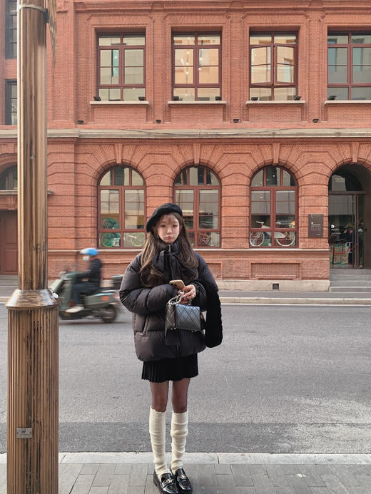 XS码 金蘑菇菇 比利时雪夜 私藏prad*羽绒/ 白鸭绒时髦简约长短款外套 商品图7