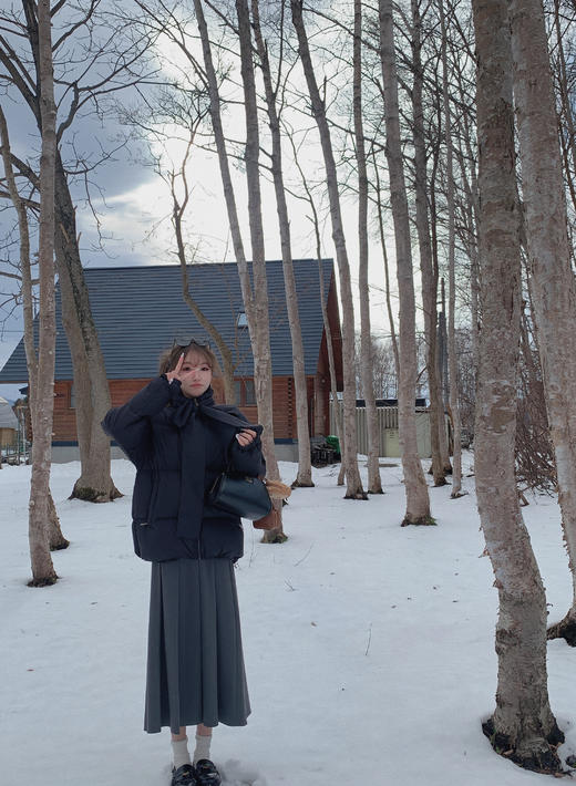 XS码 金蘑菇菇 比利时雪夜 私藏prad*羽绒/ 白鸭绒时髦简约长短款外套 商品图12