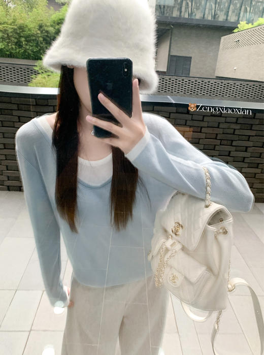 <曾小咸推荐>2.24现货秒杀 ！微信超特价！2色韩系撞色假两件长袖  日常119.99 立减60 秒杀59.99！！ 半身裙 秒杀79.99！！ 商品图13