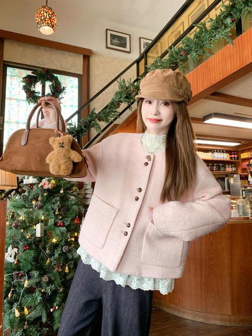 <曾小咸推荐>2.25现货秒杀 ！微信超特价！韩系毛呢小香风外套 日常329.99 立减170 秒杀159.99！！ 商品图14