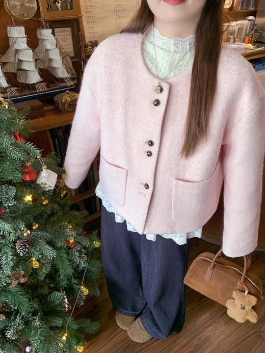 <曾小咸推荐>2.25现货秒杀 ！微信超特价！韩系毛呢小香风外套 日常329.99 立减170 秒杀159.99！！ 商品图8