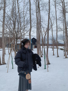 XS码 金蘑菇菇 比利时雪夜 私藏prad*羽绒/ 白鸭绒时髦简约长短款外套